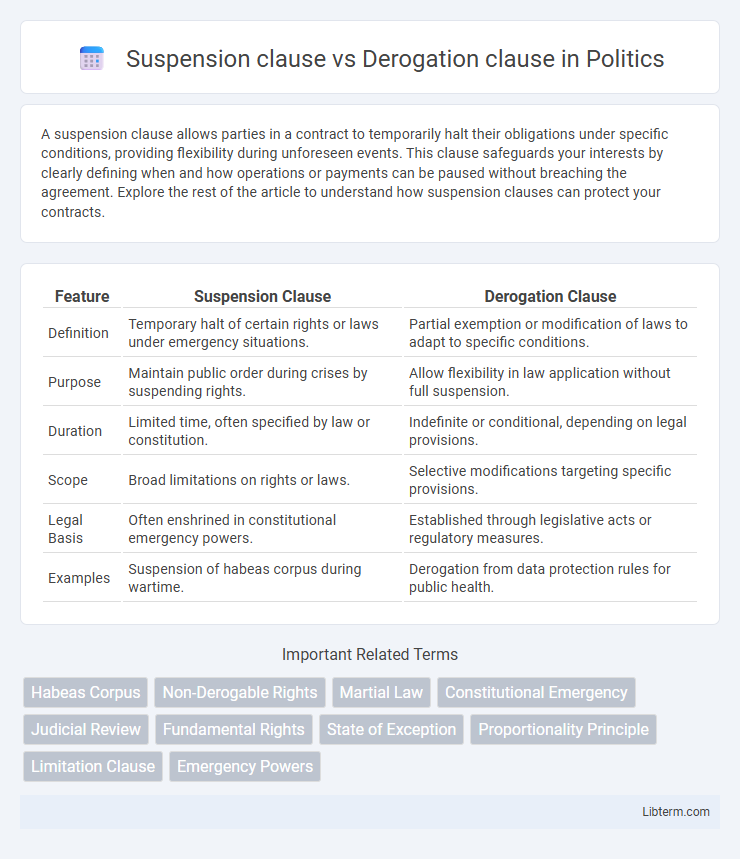 Derogation clause vs Suspension clause in Politics - What is The Difference?