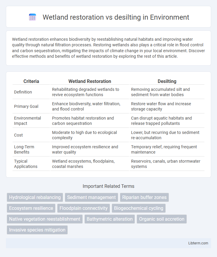 desilting vs Wetland restoration in Environment - What is The Difference?