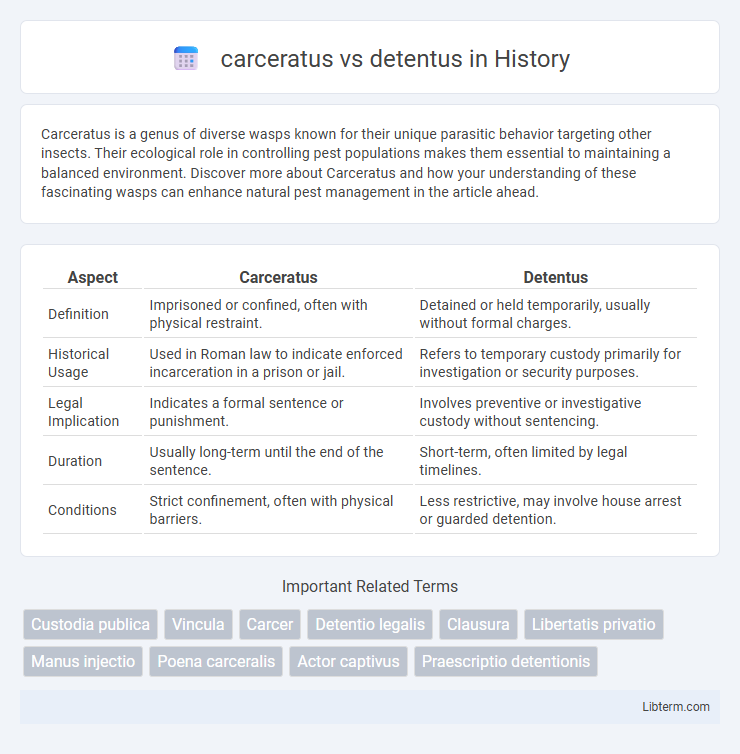 detentus vs carceratus in History - What is The Difference?