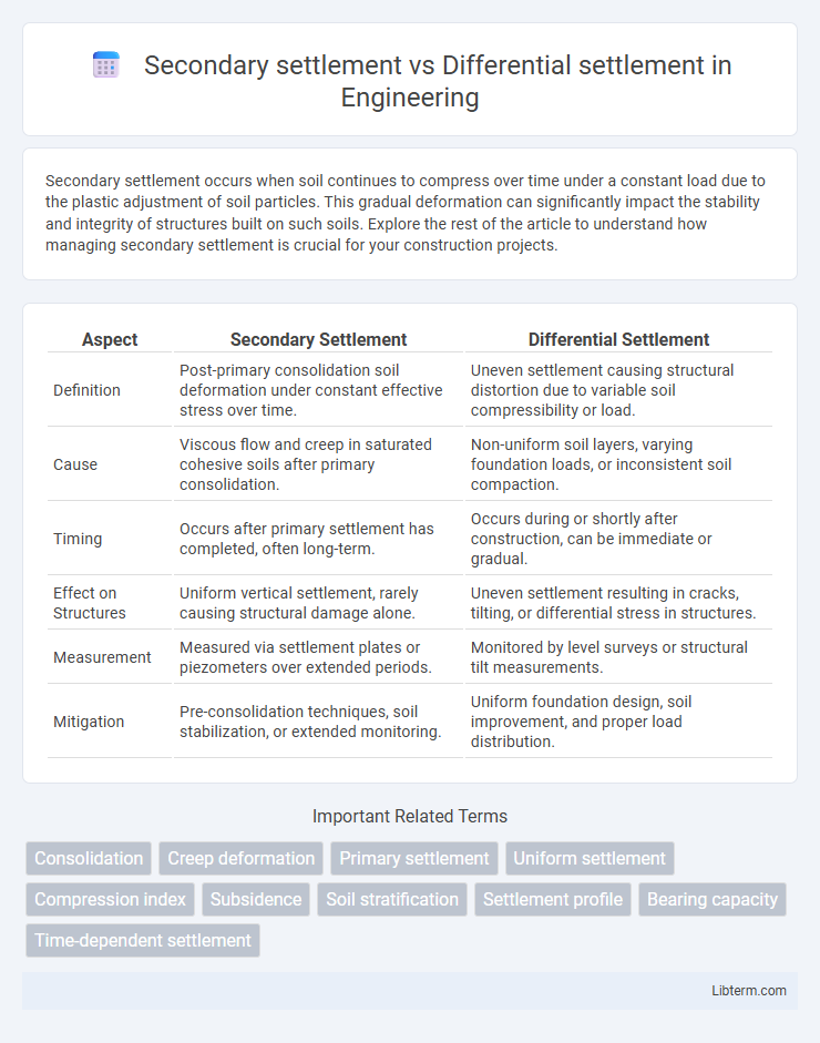 Differential settlement vs Secondary settlement in Engineering - What is The Difference?