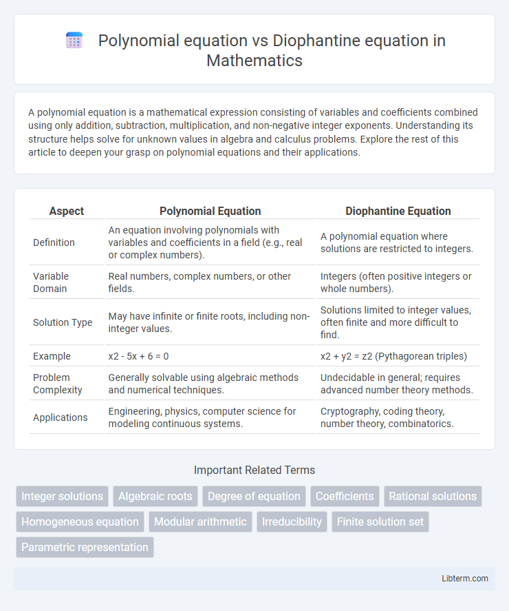 Diophantine equation vs Polynomial equation in Mathematics - What is The Difference?
