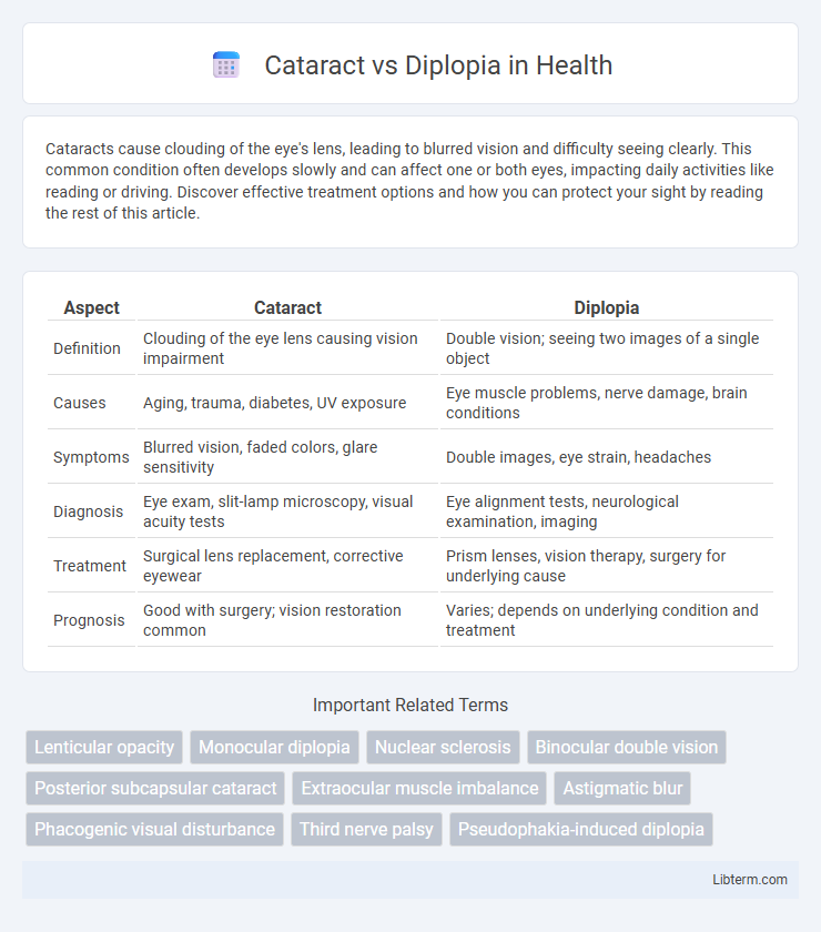 Diplopia vs Cataract in Health - What is The Difference?
