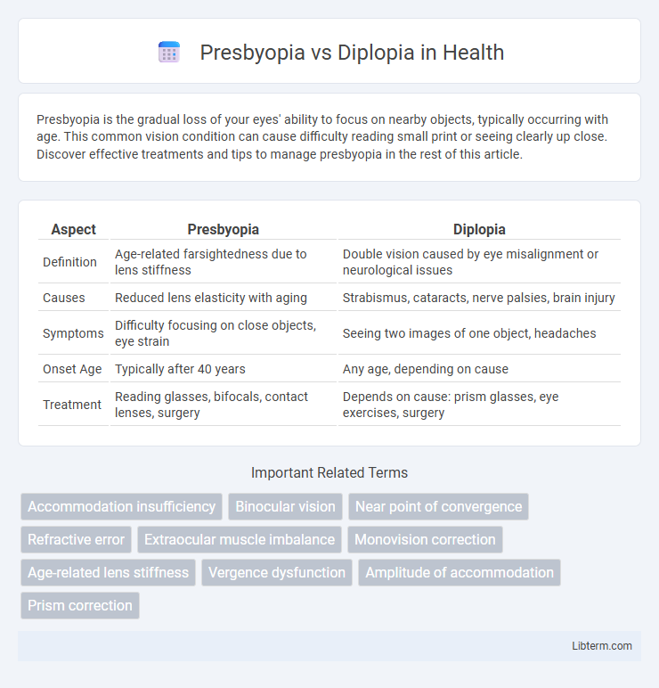 Diplopia vs Presbyopia in Health - What is The Difference?