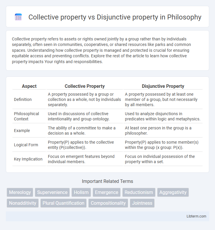 Disjunctive property vs Collective property in Philosophy - What is The Difference?