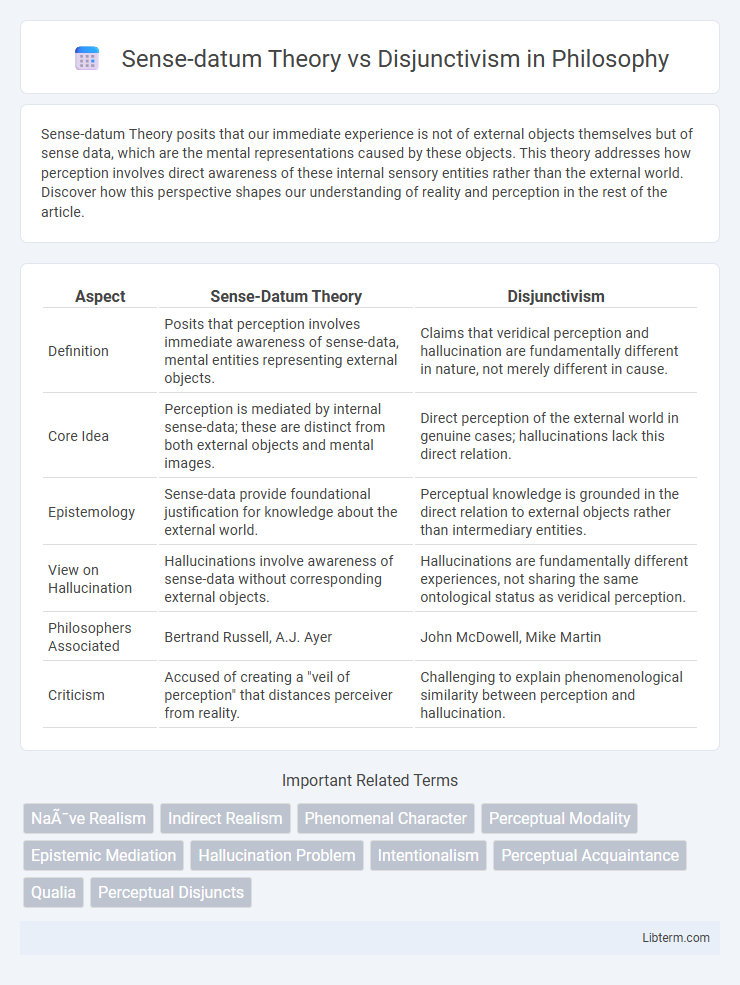 Disjunctivism vs Sense-datum Theory in Philosophy - What is The Difference?