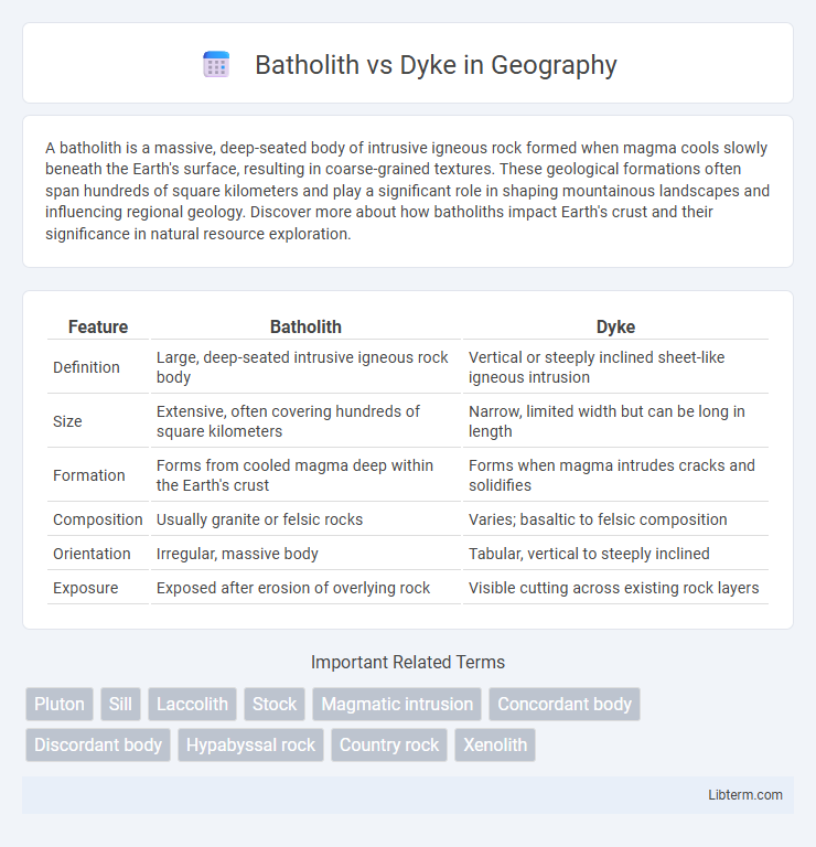 Dyke vs Batholith in Geography - What is The Difference?