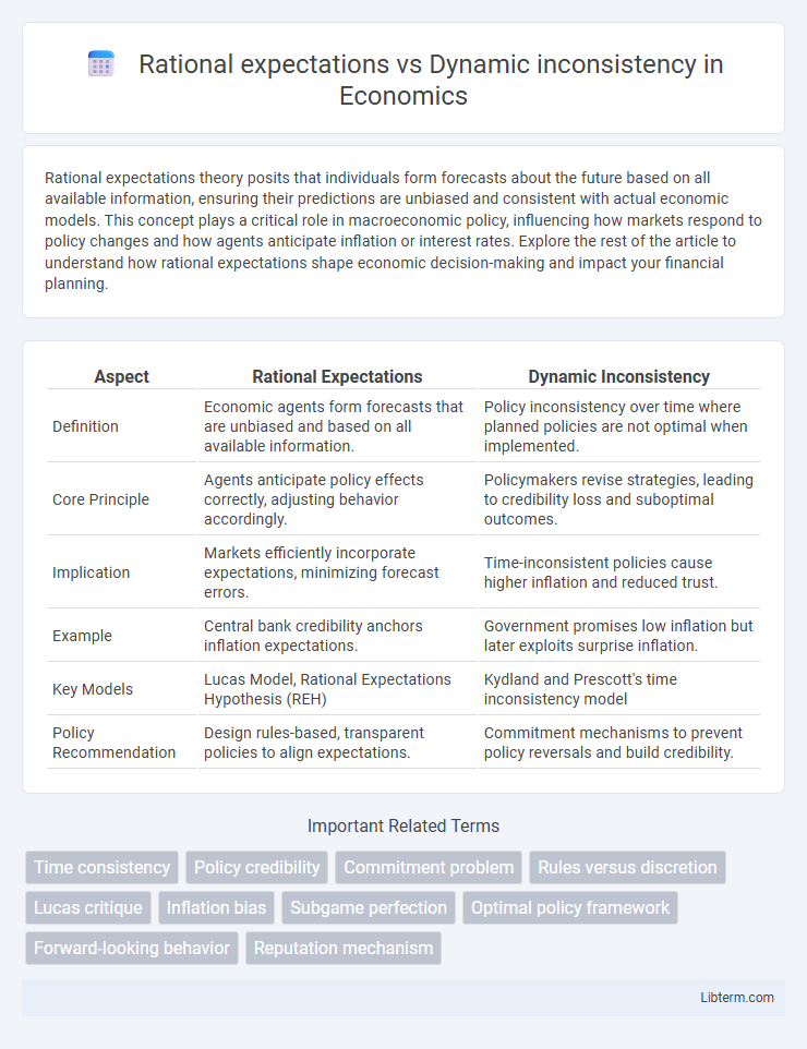 Dynamic inconsistency vs Rational expectations in Economics - What is The Difference?