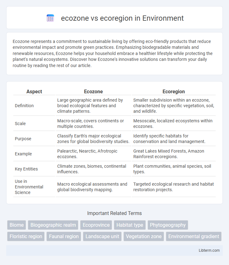 ecoregion vs ecozone in Environment - What is The Difference?