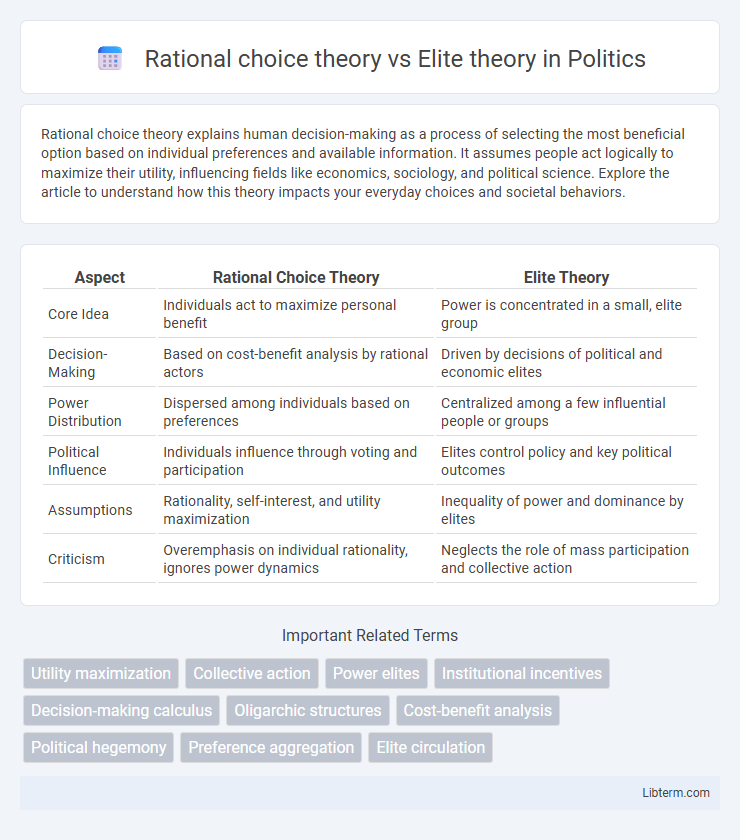 Elite theory vs Rational choice theory in Politics - What is The Difference?