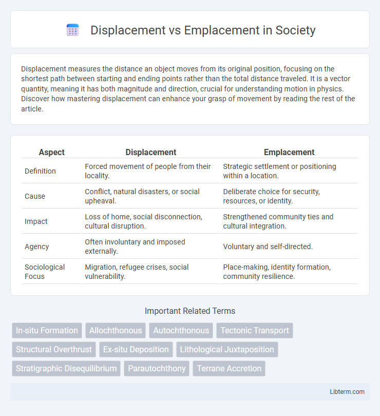 Emplacement vs Displacement in Society - What is The Difference?