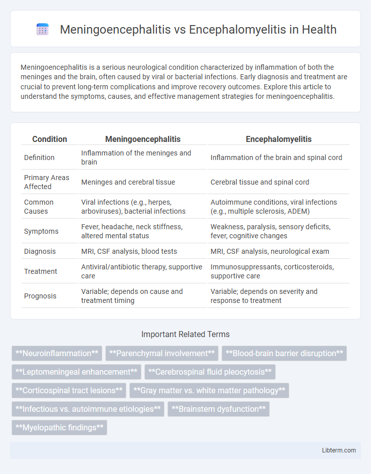 Encephalomyelitis vs Meningoencephalitis in Health - What is The Difference?