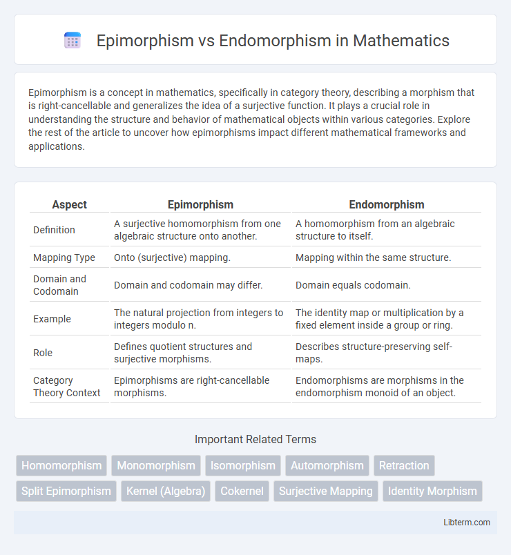 Endomorphism vs Epimorphism in Mathematics - What is The Difference?