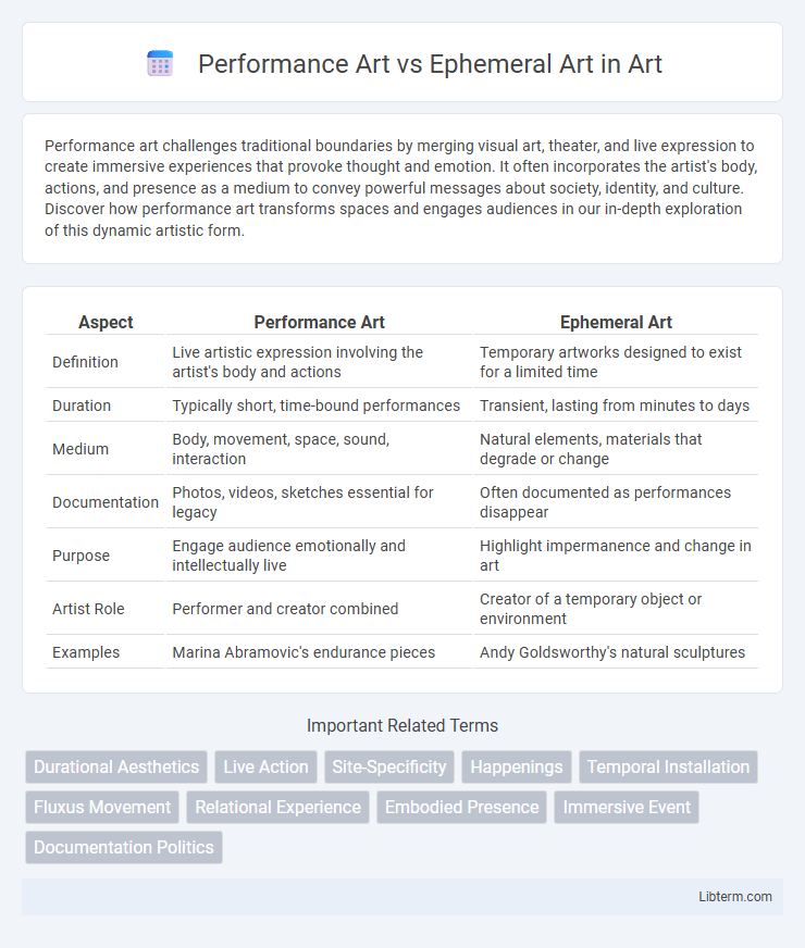 Ephemeral Art vs Performance Art in Art - What is The Difference?