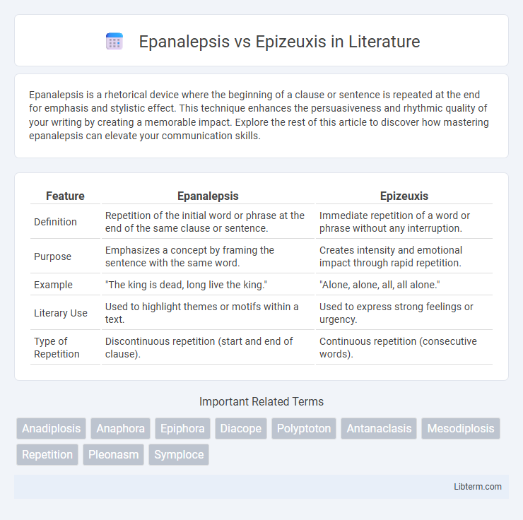 Epizeuxis vs Epanalepsis in Literature - What is The Difference?