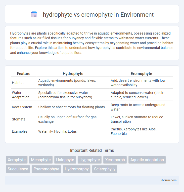 eremophyte vs hydrophyte in Environment - What is The Difference?