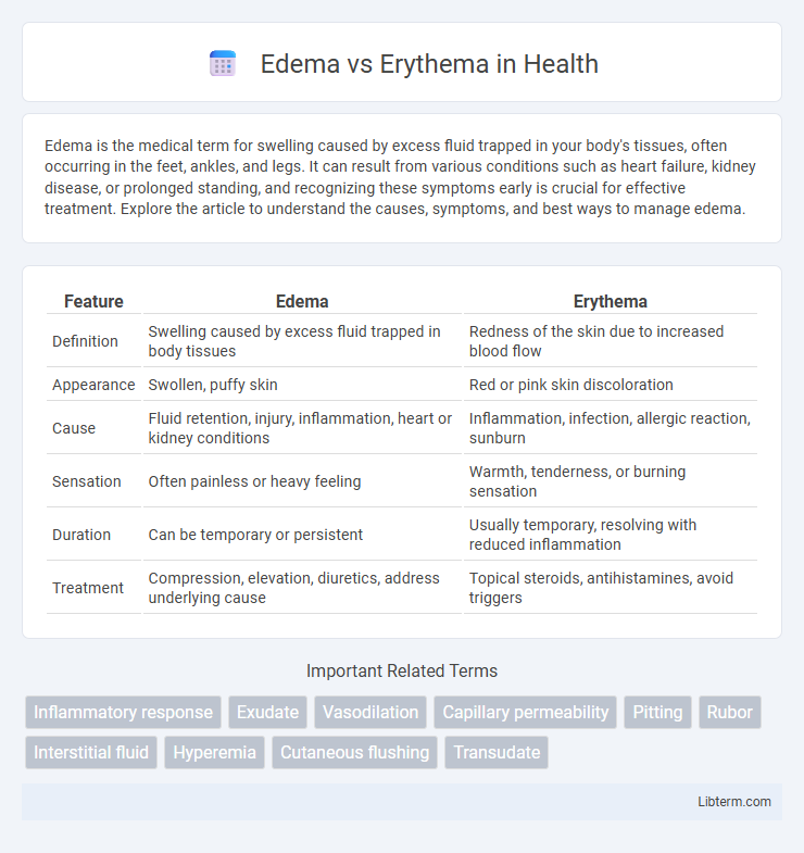 Erythema vs Edema in Health - What is The Difference?