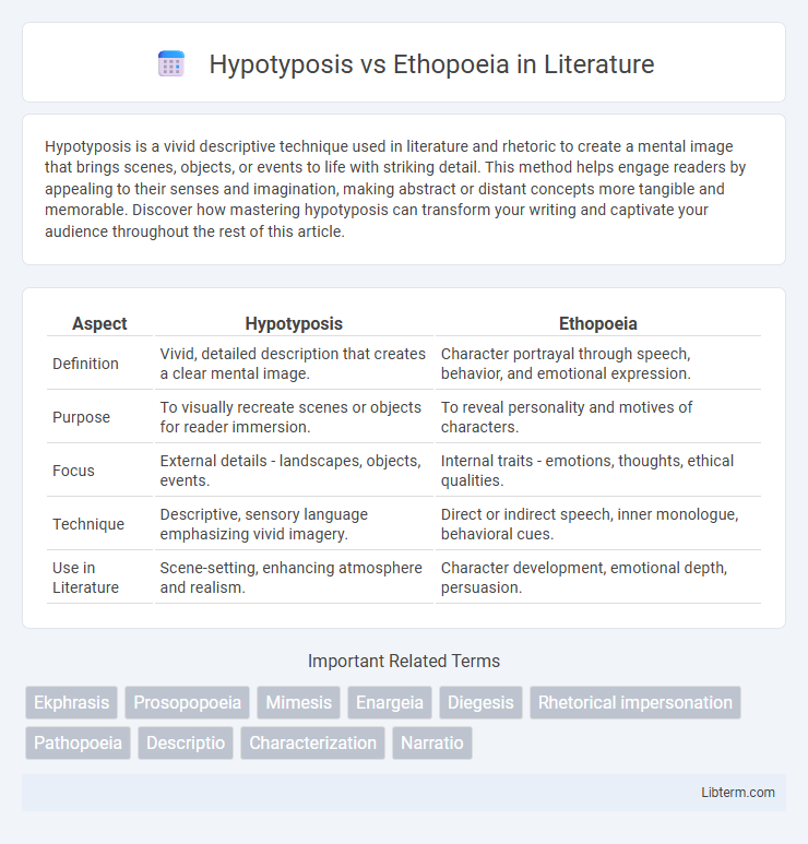 Ethopoeia vs Hypotyposis in Literature - What is The Difference?