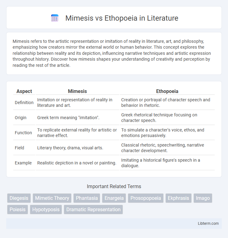 Ethopoeia vs Mimesis in Literature - What is The Difference?