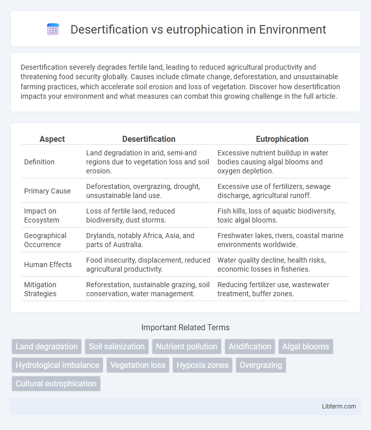 eutrophication vs Desertification in Environment - What is The Difference?
