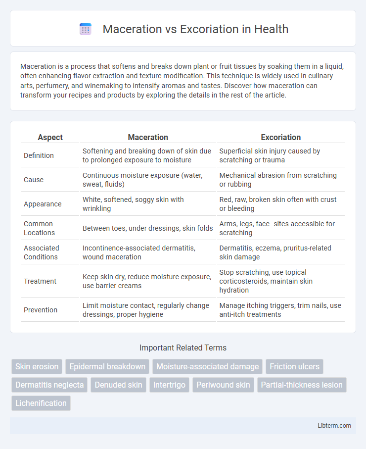 Excoriation vs Maceration in Health - What is The Difference?