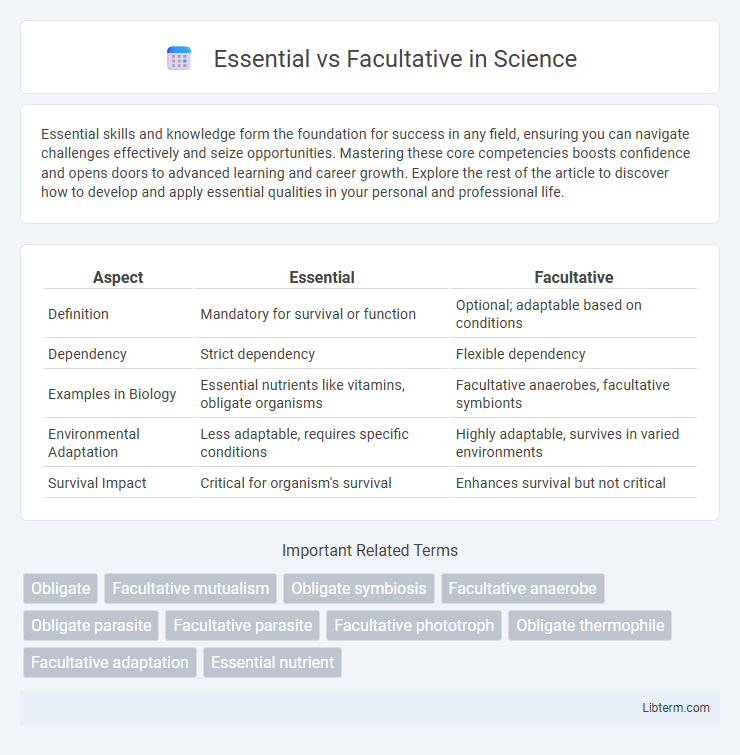 Facultative vs Essential in Science - What is The Difference?