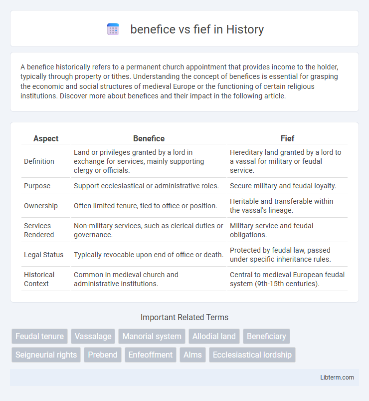 fief vs benefice in History - What is The Difference?