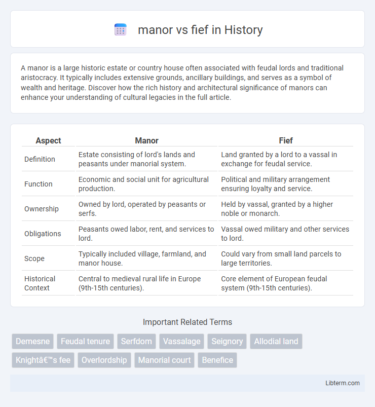 fief vs manor in History - What is The Difference?