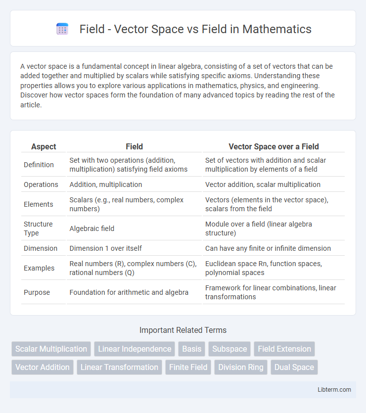 Field vs Field - Vector Space in Mathematics - What is The Difference?