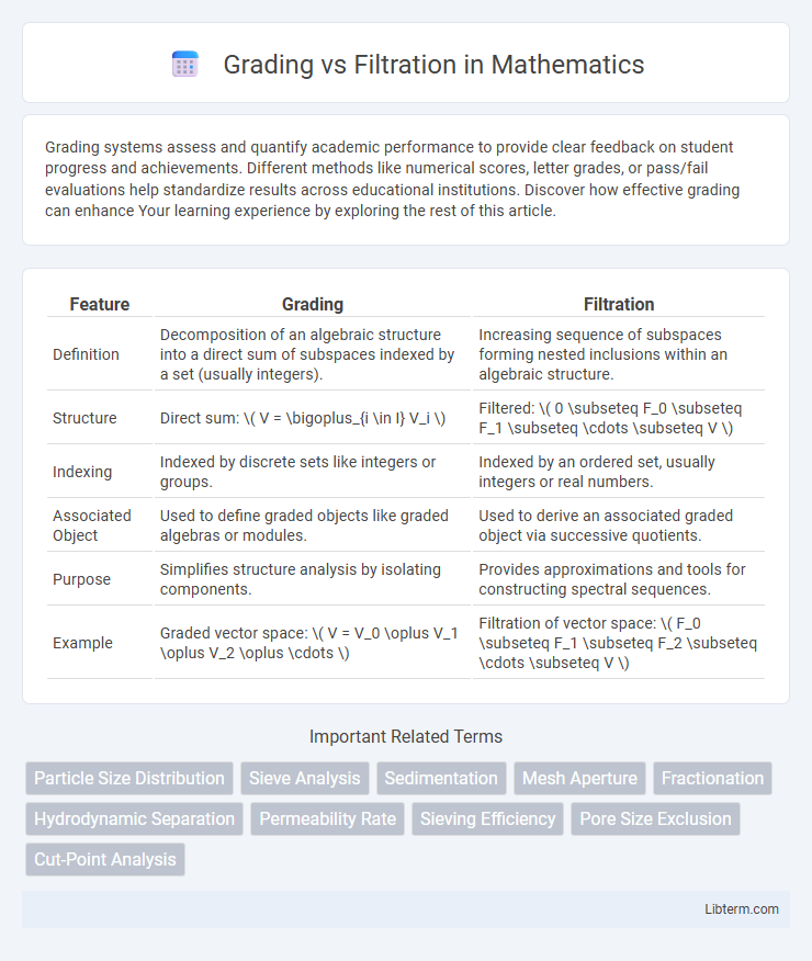 Filtration vs Grading in Mathematics - What is The Difference?