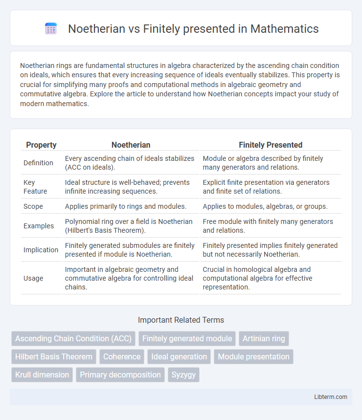 Finitely presented vs Noetherian in Mathematics - What is The Difference?