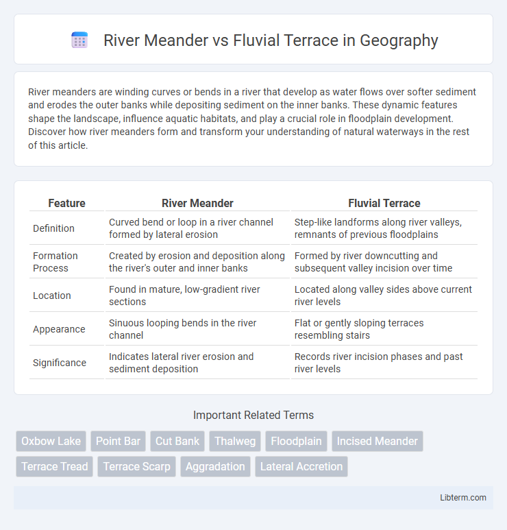 Fluvial Terrace vs River Meander in Geography - What is The Difference?