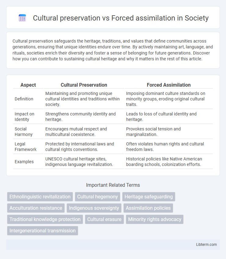Forced assimilation vs Cultural preservation in Society - What is The Difference?