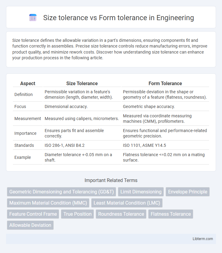 Form tolerance vs Size tolerance in Engineering - What is The Difference?