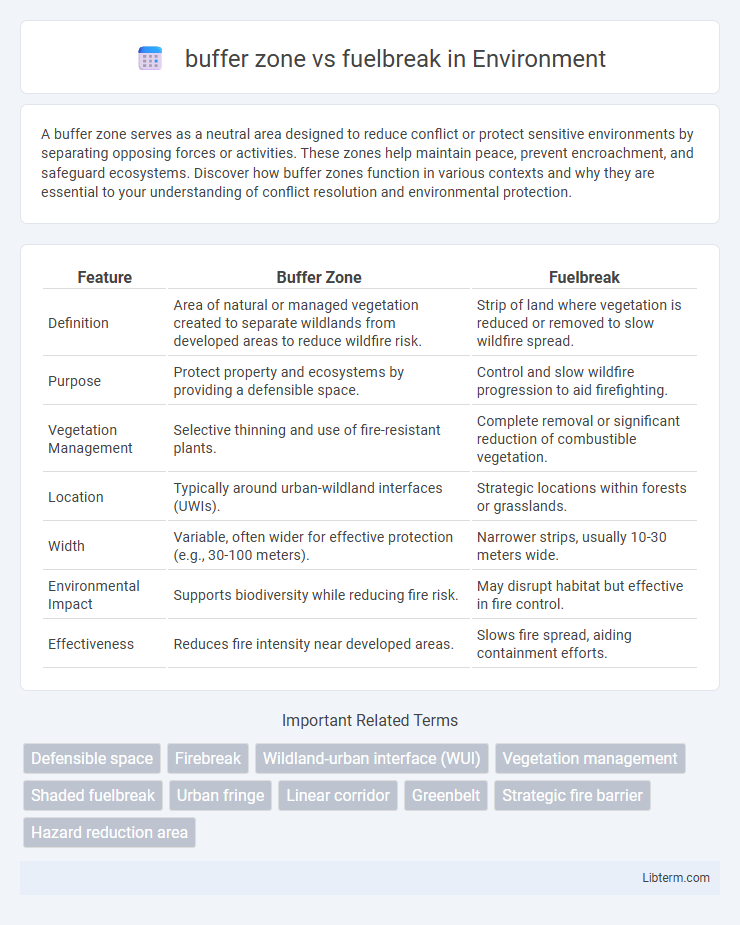 fuelbreak vs buffer zone in Environment - What is The Difference?