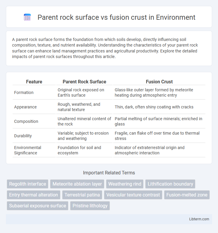 fusion crust vs Parent rock surface in Environment - What is The Difference?