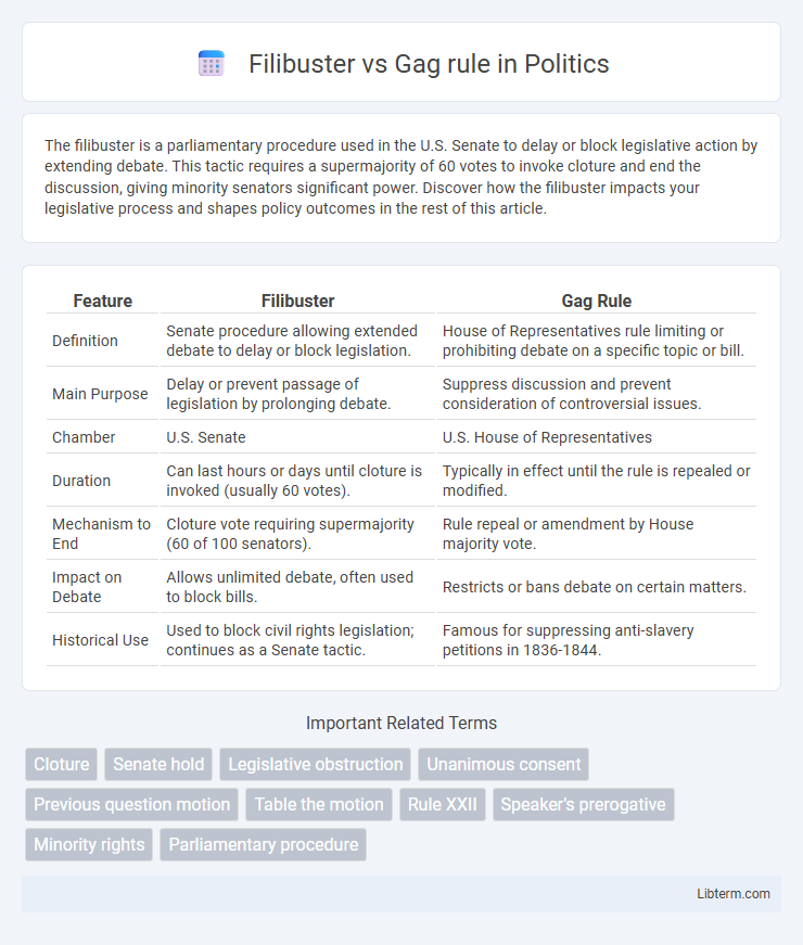 Gag rule vs Filibuster in Politics - What is The Difference?