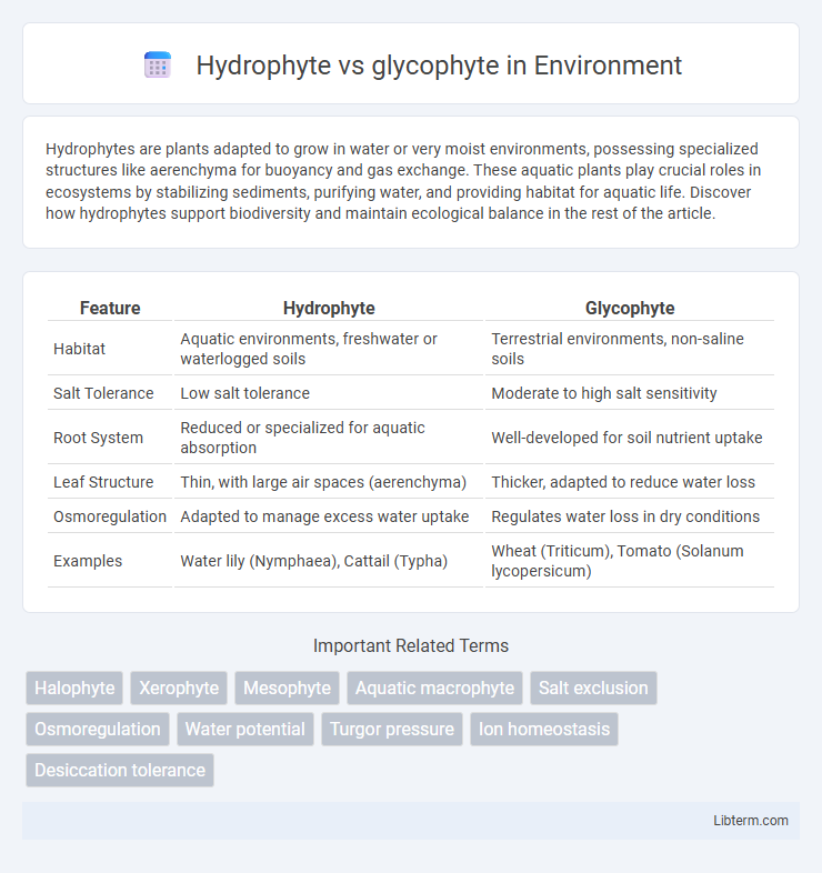 glycophyte vs Hydrophyte in Environment - What is The Difference?