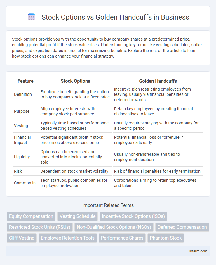 Golden Handcuffs vs Stock Options in Business - What is The Difference?