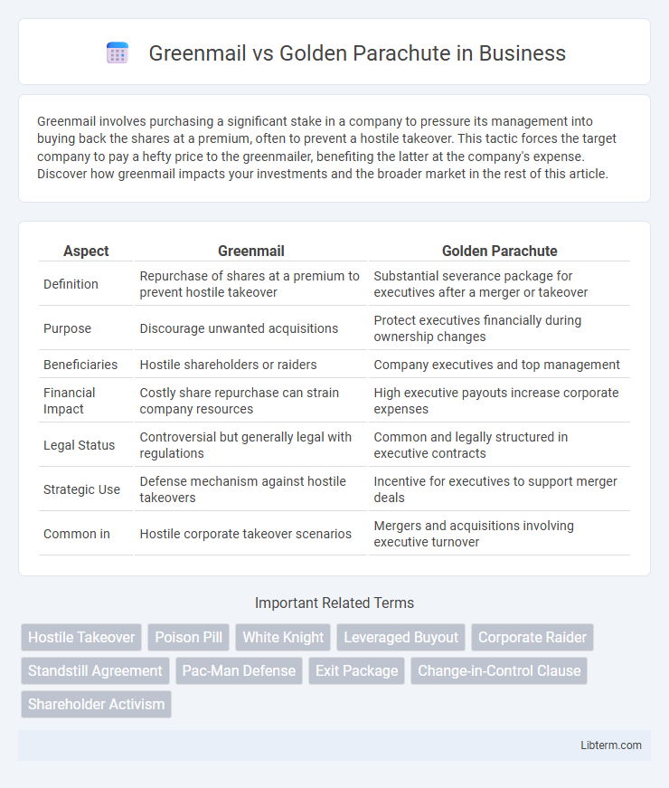 Golden Parachute vs Greenmail in Business - What is The Difference?