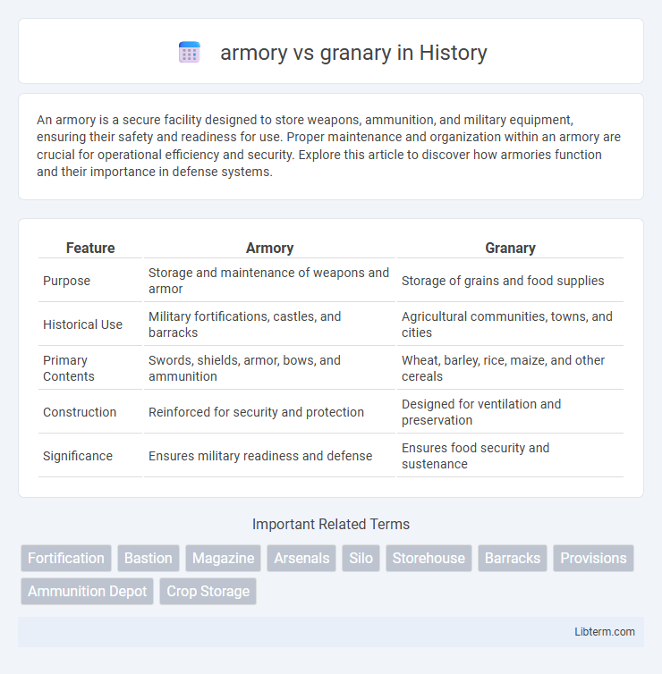 granary vs armory in History - What is The Difference?