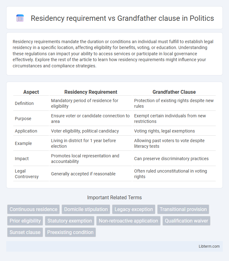 Grandfather clause vs Residency requirement in Politics - What is The Difference?