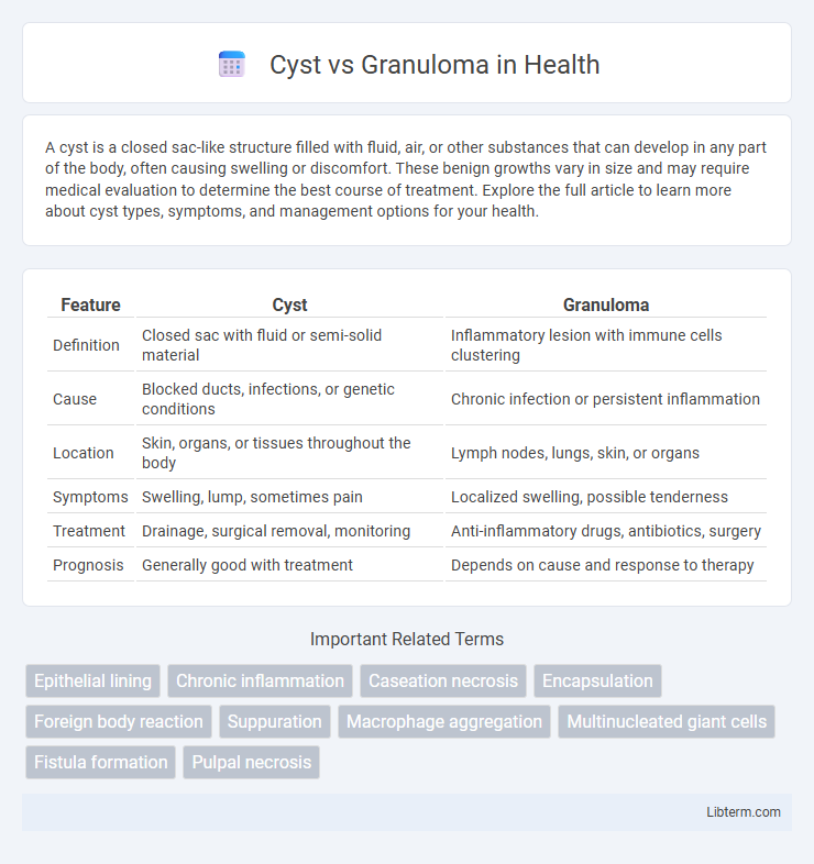 Granuloma vs Cyst in Health - What is The Difference?