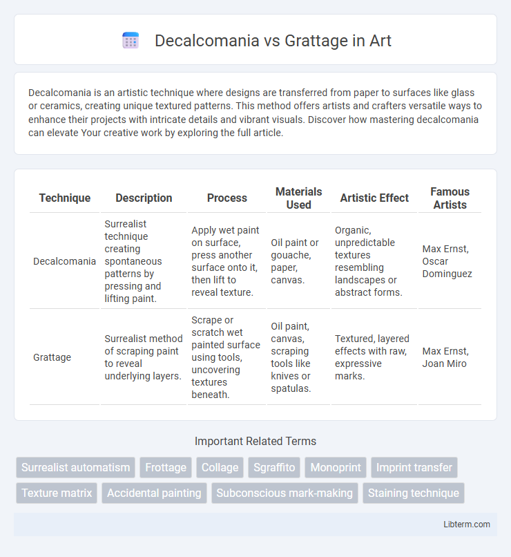 Grattage vs Decalcomania in Art - What is The Difference?