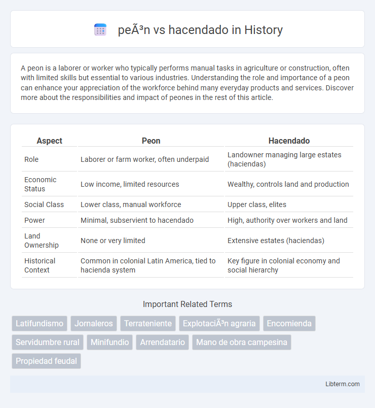 hacendado vs peón in History - What is The Difference?