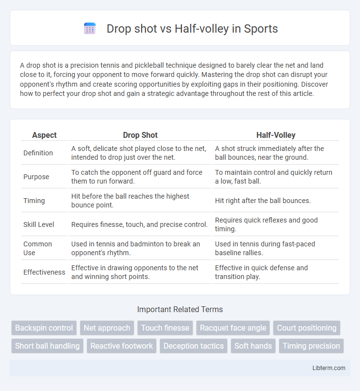 Half-volley vs Drop shot in Sports - What is The Difference?
