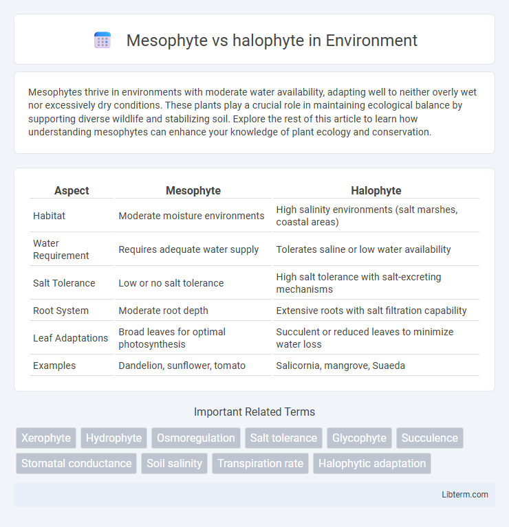 halophyte vs Mesophyte in Environment - What is The Difference?