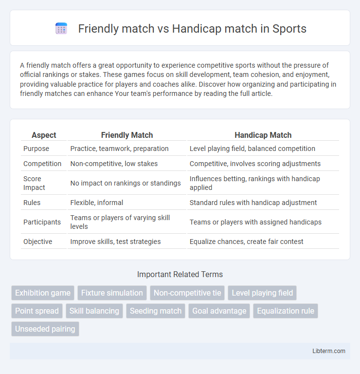 Handicap match vs Friendly match in Sports - What is The Difference?