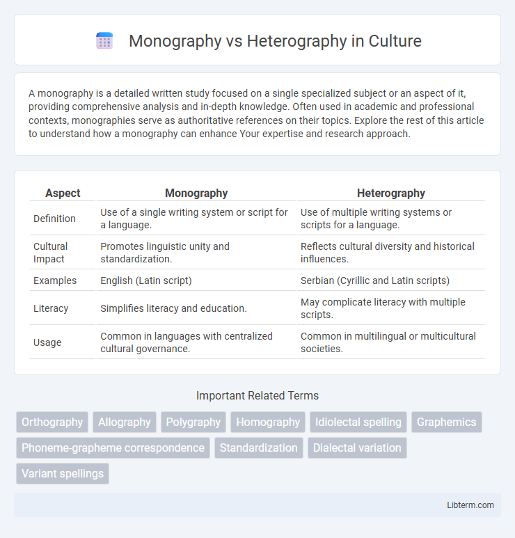 Heterography vs Monography in Culture - What is The Difference?