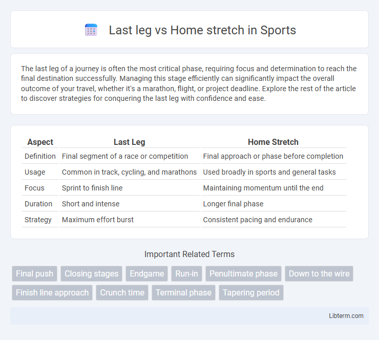 Home stretch vs Last leg in Sports - What is The Difference?