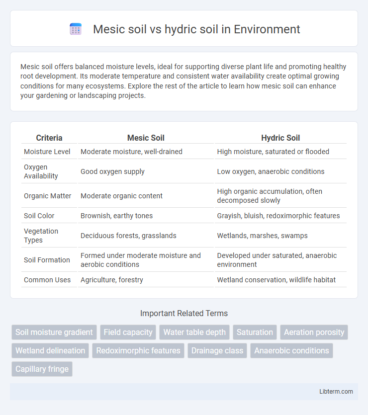 hydric soil vs Mesic soil in Environment - What is The Difference?